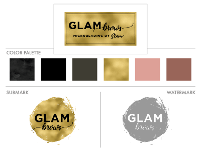 Glam Brows | Mini Branding branding feminine logo logo design