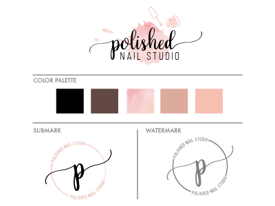 Polished Nail Studio | Mini Branding Kit branding feminine branding feminine logo design logo design