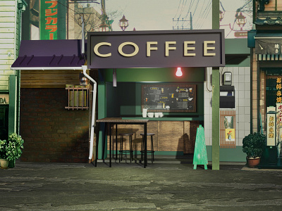 Coffee Shop Blender Modeling 3d blender blender3d building design illustration illustrator modeling redesign shop vector