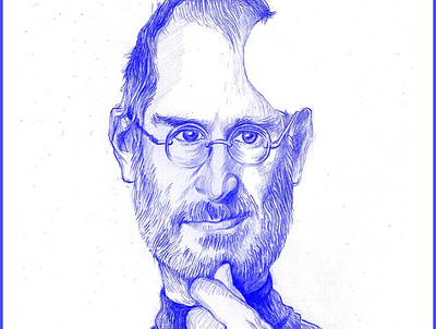 Steve Jobs art artwork branding caricature design drawing illustration illustrator lineart logo photoshop sketch website xd design