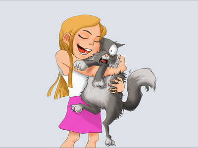 character drawing animation cartoon cat character drawing illustration illustrator photoshop sketch