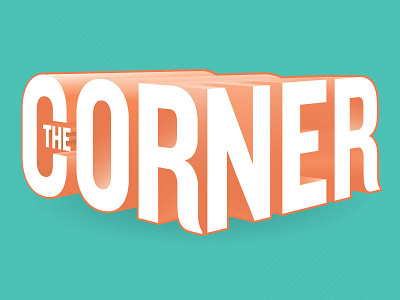 The Corner gradients identity lettering logo