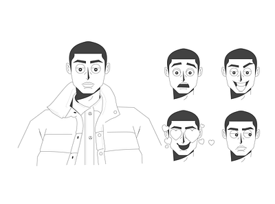 Man Facial Expressions illustration illustrator motion graphics ui