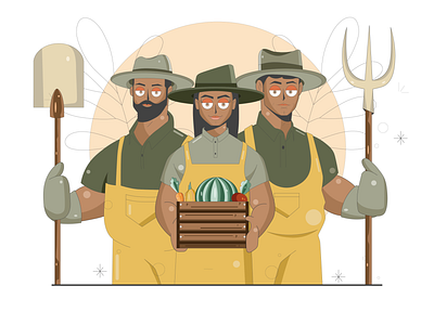 Help Local Farmers farmers illustration illustrator mobile app procreate ui vector
