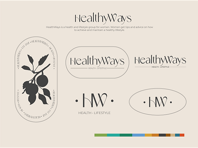 HealthyWays Primary and Supporting Logos brand identity guidelines branding design health logos icon logo logo designer typography vector women fitness