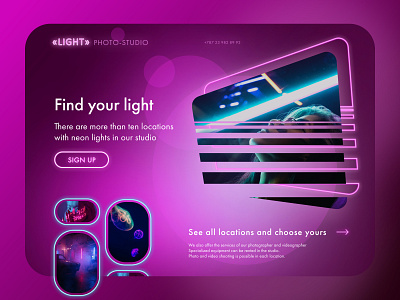 Neon style design neon ui uiux ux web