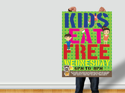 Kids Eat Free kids poster promotional