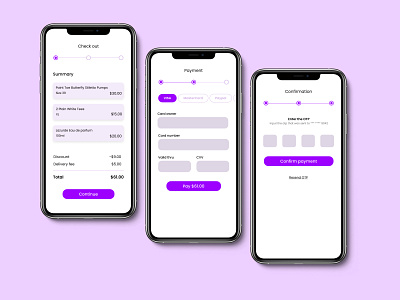 Check-out screen checkout design mobile ui