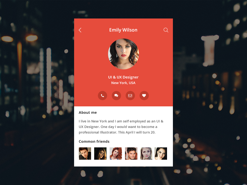 User profile page by Krasi Stoyanov on Dribbble