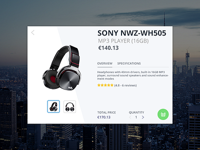 Day 002 - Sony Product Card 100days day002 interaction design material design product product card ui ui challenge ui design ux ux design