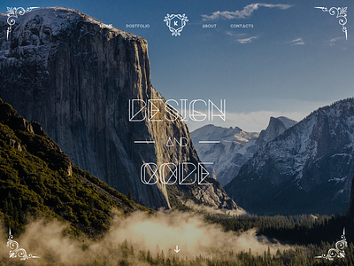 Personal Portfolio Design - Header clean design elegant header modern mountains navigation bar personal portfolio professional web website