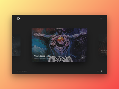 Quizco app dark minimalistic modern music quiz slick ui web