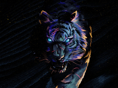 Blue Tiger illustartor illustration