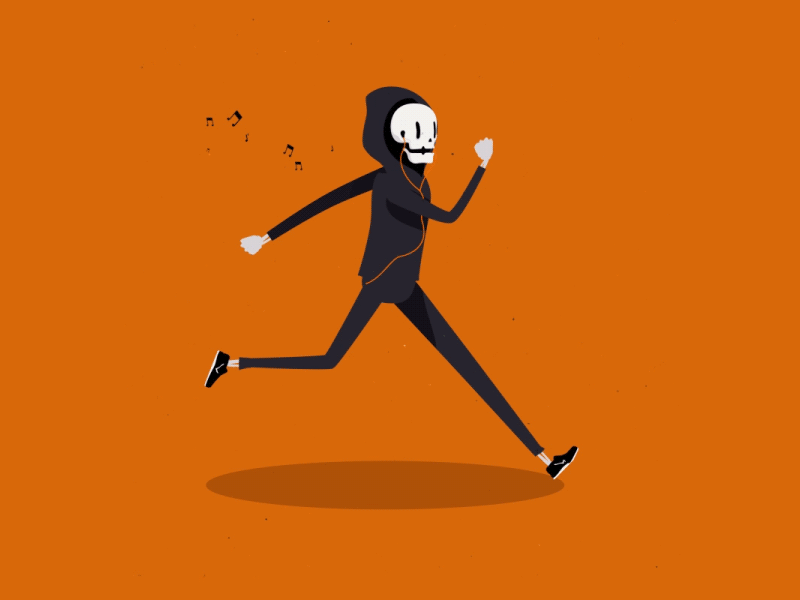 Mourning Jog 2d animation aftereffects animation character animation gif loop run cycle walk cycle