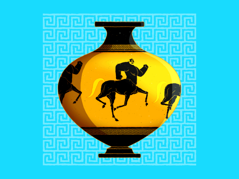 Centaur Vase 2d animation aftereffects animation character animation gif loop run cycle walk cycle