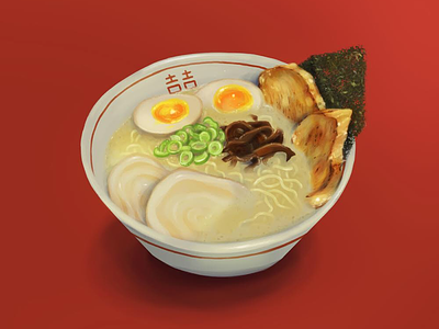 I miss ramen... art digital food illustration japanese photoshop ramen