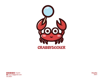 CRABBYSEEKER cartoon design icon illustration logo vector