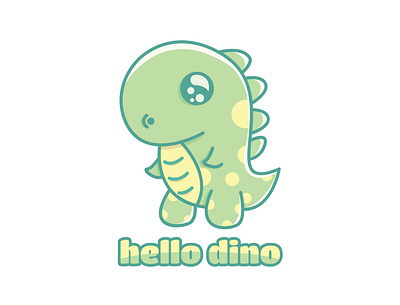 HELLO DINO branding cartoon design icon illustration logo typography ui ux vector