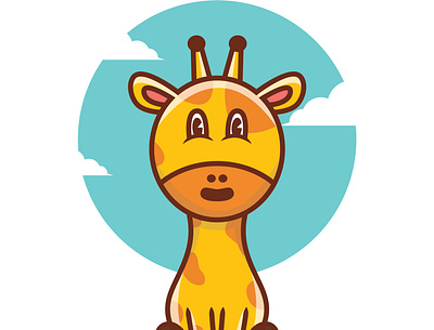 giraffe branding cartoon design icon illustration logo mascot typography ui ux vector