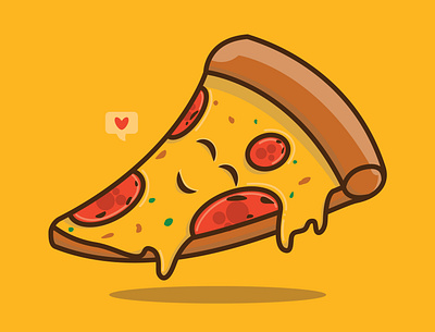 cute pizza sleep branding cartoon design icon illustration logo mascot typography ui ux vector