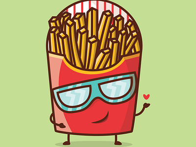 cute logo frince fries mascot cartoon character branding cartoon character design icon illustration logo mascot typography vector