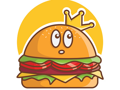 cute logo burger king mascot cartoon character