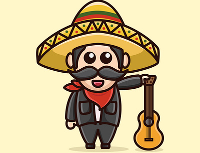 mascot mexico music character branding cartoon cartoon logo character logo design icon illustration logo logo design mascot logo typography ui ux vector