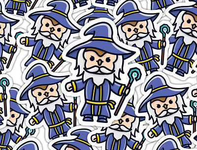 cute wizard mascot logo cartoon character branding cartoon design graphic design icon illustration logo typography ui ux vector