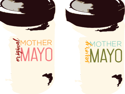 Mayo Jars color illustrator packaging