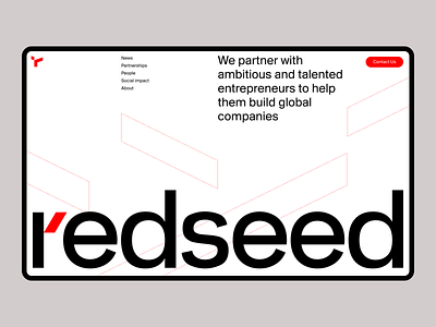 redseed branding clean corporate customize finance grid investment logo news feed nocode pattern red redis seed webflow