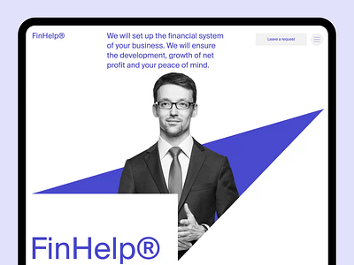 FinHelp arrow blocks blue brand identity business landing page consulting corporate identity data financial infografic interface landing page lawyer minimalism redis scrollanimation ui ux webflow