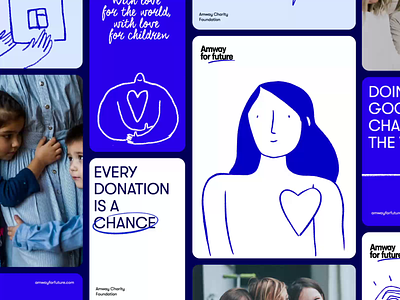 Amway for future amway animation blue brand identity care charity clean corporate identity family handwritten horizontal scroll humanity illustration kids madeinwebflow nocode non profit redis typography webflow