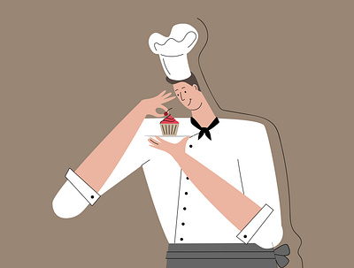 Cute chef chef design illustration people vector