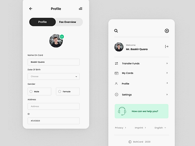 BoltCard- Settings/ Profile UI