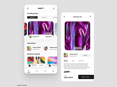 NFT App UI Design design dribble mobile design ui uibucket uidesigner uitrends2022 uiux uiwithcoffee uixnerd uixtrends ux uxdesigner