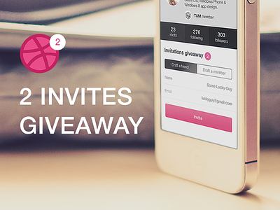 [CLOSED] 2 Invites Giveaway competition contest dribbble dribbble invite dribbble invites giveaway invite screen invites ios7 iphone