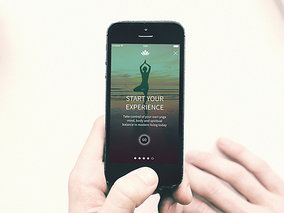 Yoga App WIP fitness fitness app intro tour iphone landscape lifestyle meditation slider training app white app wizard yoga app