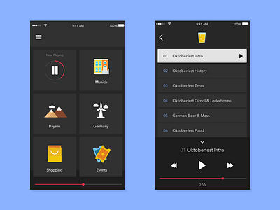 Audioguide App Concept app flat design ios