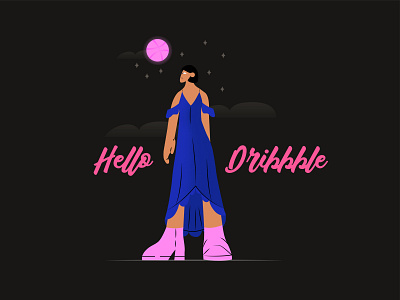 Hello Dribbble app art design digital dribbble graphic design hello illustration vector