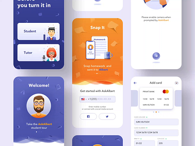 Ask Albert sborka [animation] clean design education app illustration interface mobile app mobile app design product illustration services simple solution ui user experience ux