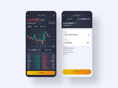 Trading [animation] clean design crypto exchange crypto trading crypto wallet interface mobile app mobile app design services simple solution ui user experience ux