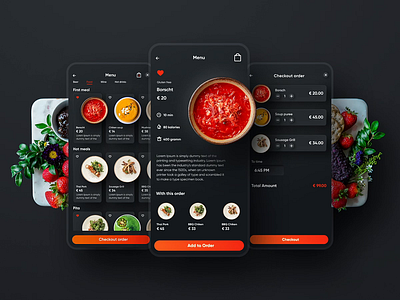 NOQU menu animation delivery app food delivery app interactive microinteraction mobile app design mobile design restaraunt app services ui user experience user interface design ux