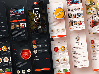 NOQU light | dark branding food app food delivery app mobile app design mobile design preorder restaurant app services ui user experience user interface design ux