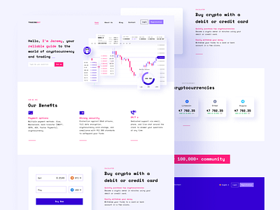 Trading bot home page clean design crypto currency services simple solution trading platform ui user experience user interface design ux web design website design