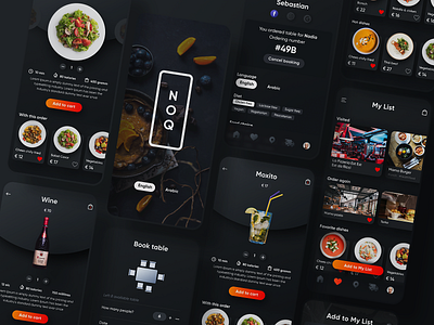 NOQ updated branding clean design delivery app interface mobile app mobile app design restaurant services ui user experience ux