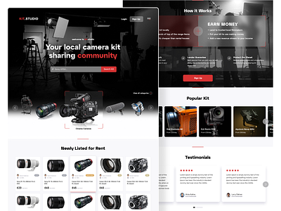 Kitstudio home page clean design landing design services ui user experience ux web design