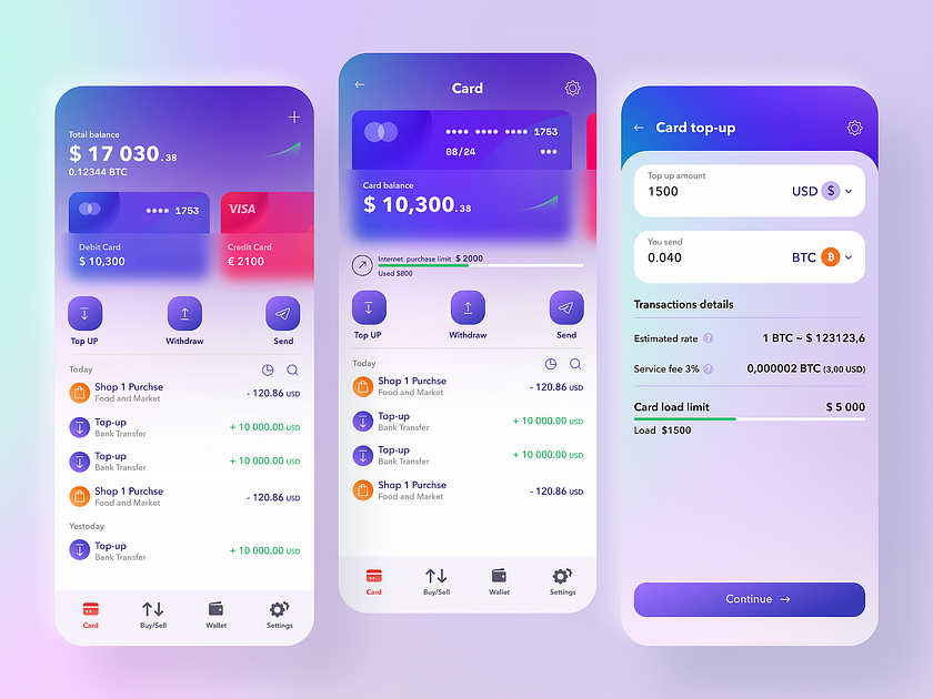 Crypton app UI by Yurii on Dribbble