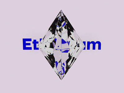 Ethereum crystall 3d art cinema 4d cryptocurrency dispersion ethereum illustration motion design octane render