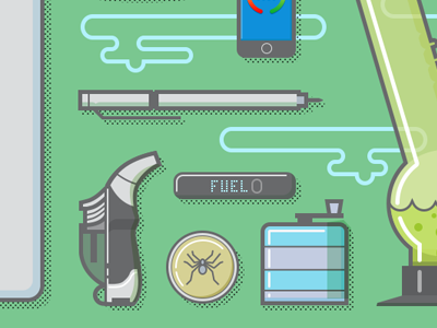 Workflow flat icons illustrations infographic iphone outline web design