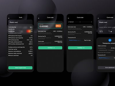 Card order blockchain crypto app crypto currency crypto exchange crypto trading illustration mobile app design mobile wallet services ui user experience ux